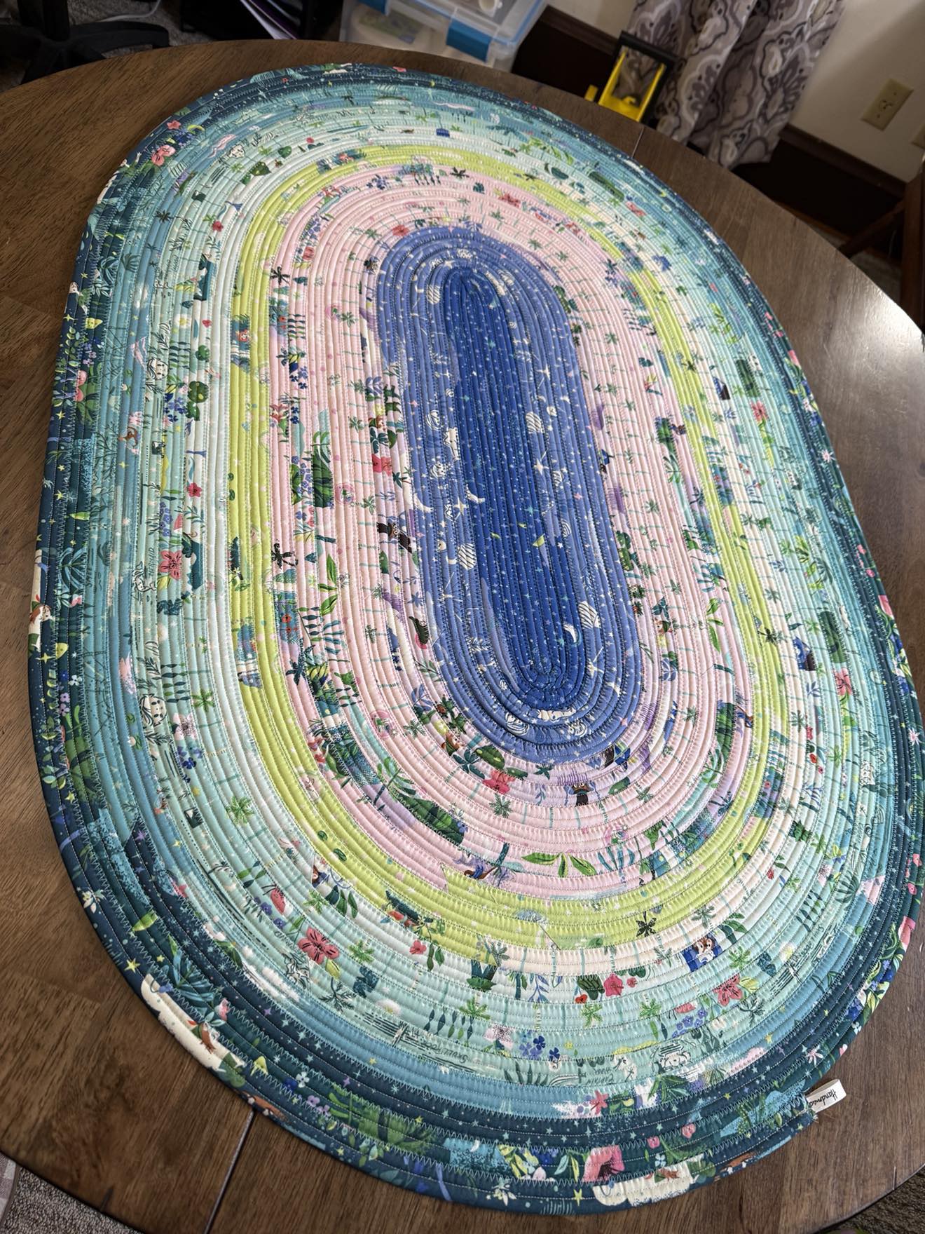 Oval Handmade Cotton Jelly Roll Rug 28" x 44" Forever Neverland