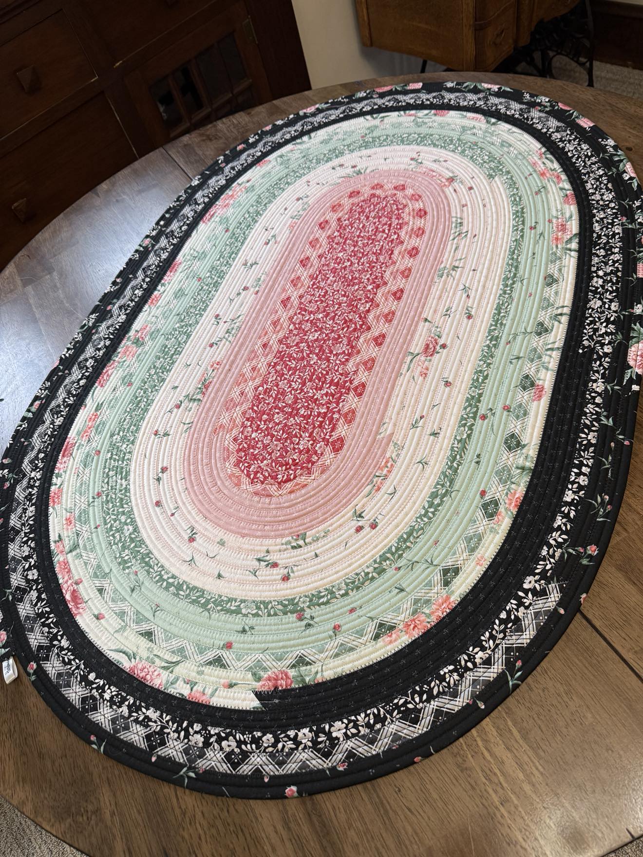Oval Handmade Cotton Jelly Roll Rug 28" x 44" Garden Picnic