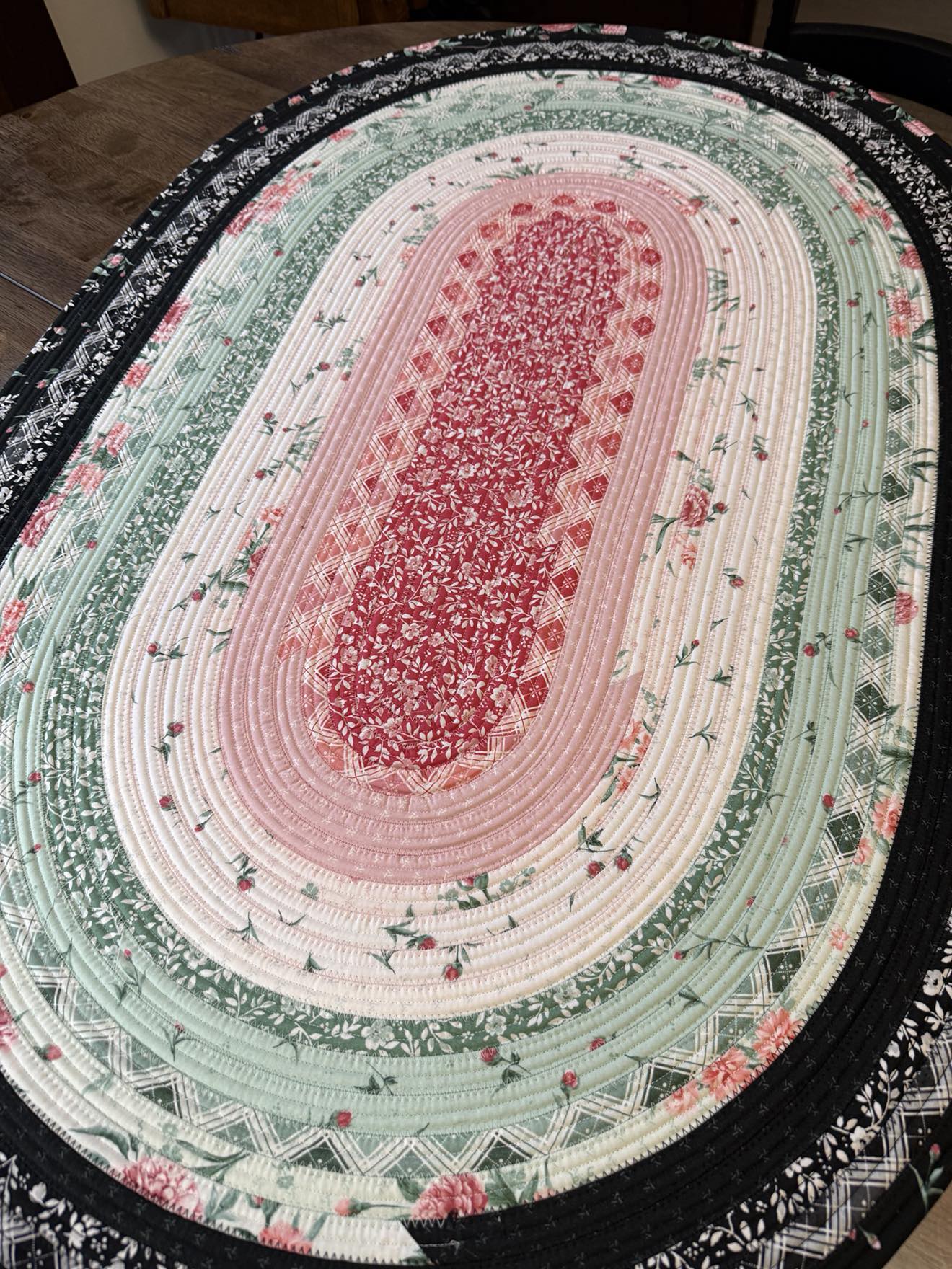Oval Handmade Cotton Jelly Roll Rug 28" x 44" Garden Picnic