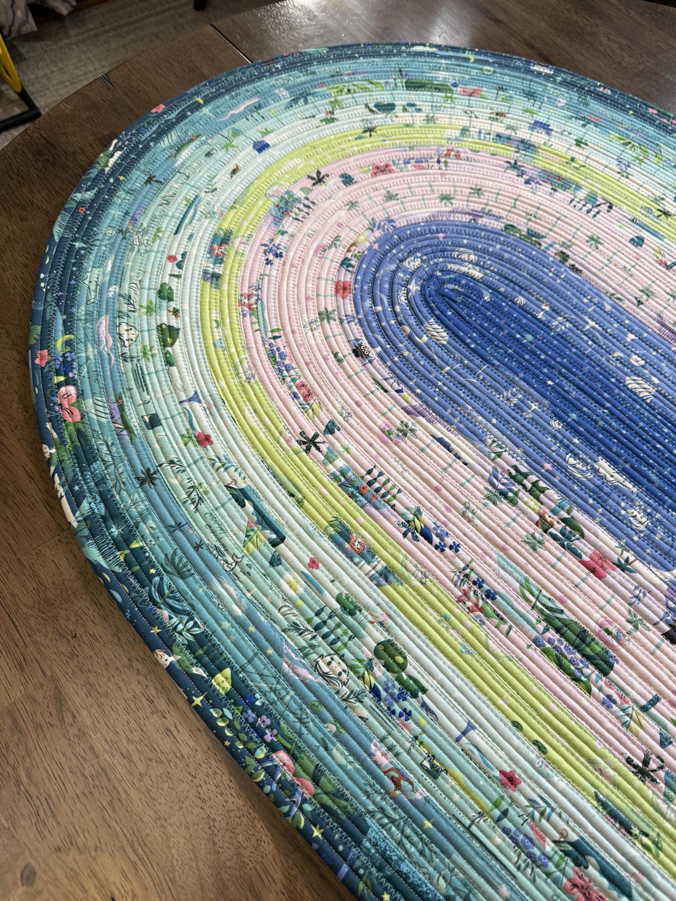 Oval Handmade Cotton Jelly Roll Rug 28" x 44" Forever Neverland