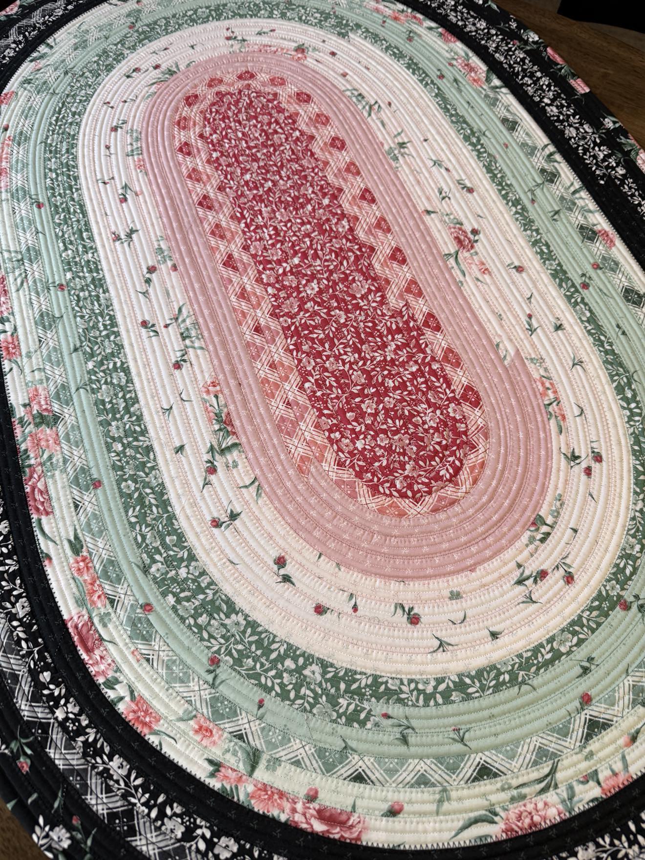 Oval Handmade Cotton Jelly Roll Rug 28" x 44" Garden Picnic