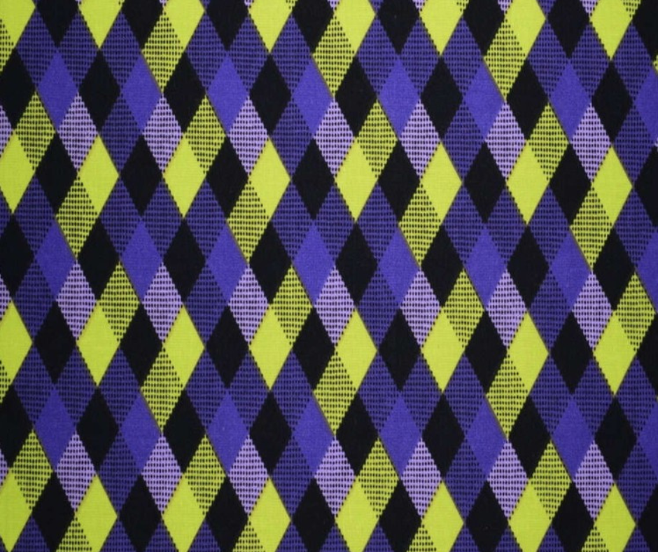 1 Yard Fabric Cut  - 43" x 36" - Purple & Green Checkers