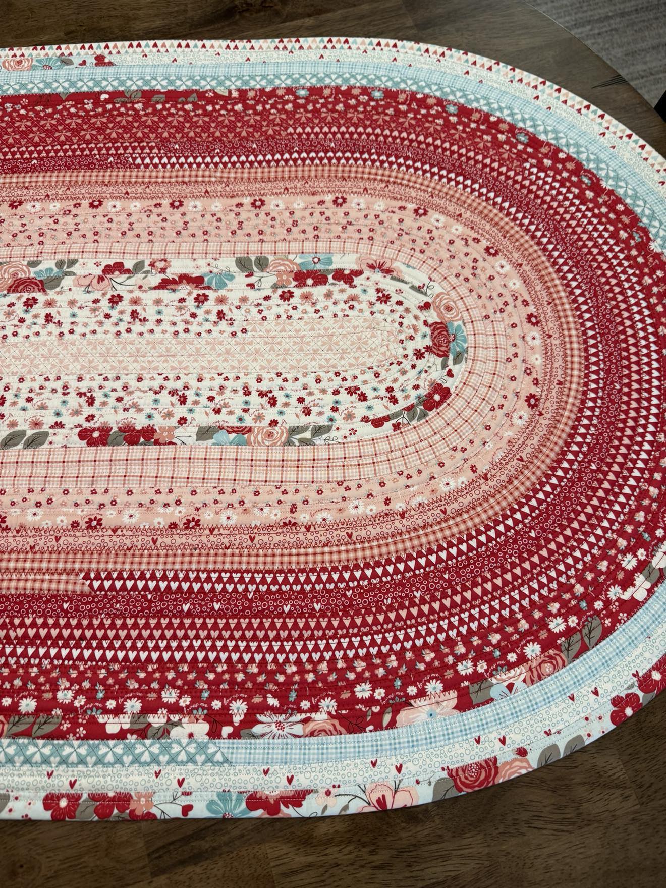 Oval Jelly Roll Rug 28" x 43 3/4" - You & Me by Riley Blake Designs