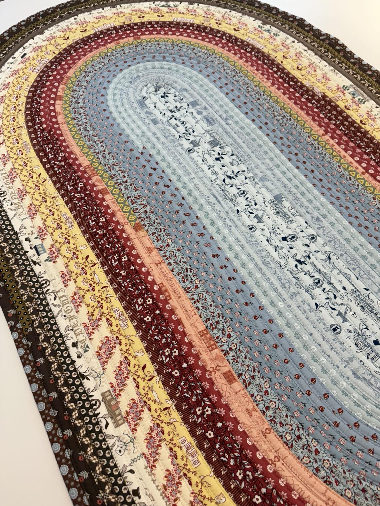 Oval Jelly Roll Rug 37 1/2" x 64 1/2" - Pride & Prejudice Riley Blake Designs