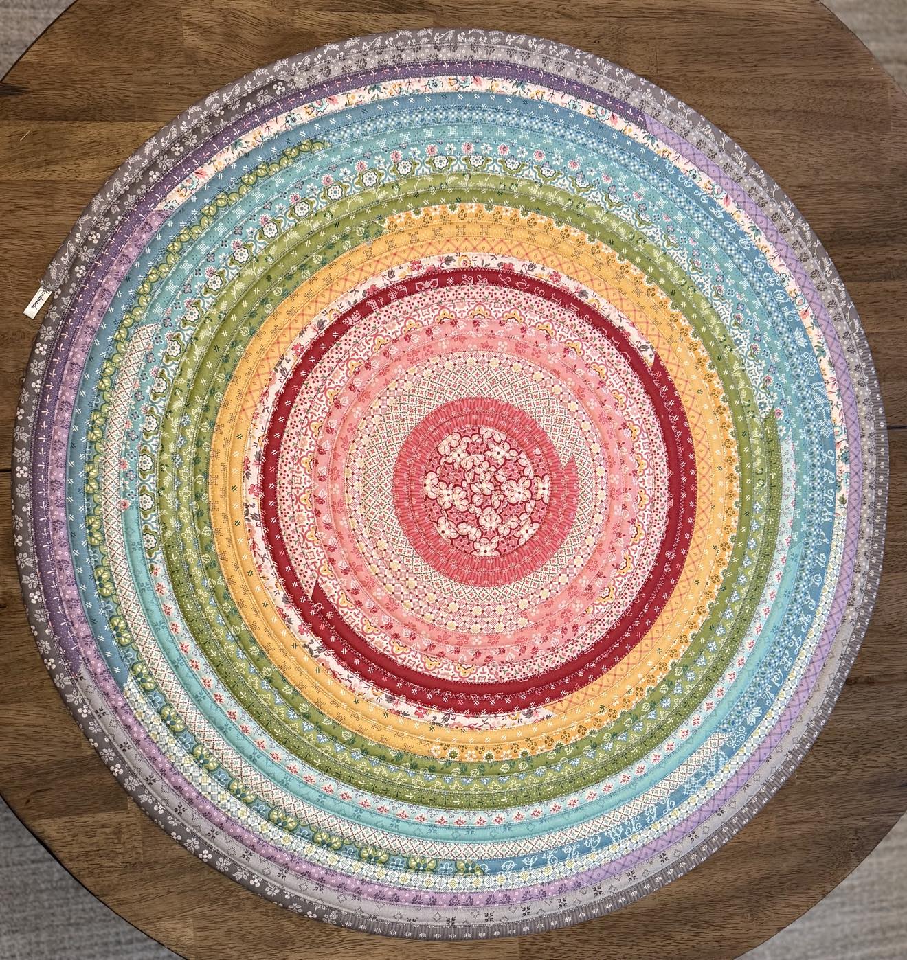 Round 37" Diameter Jelly Roll Rug  - Piece & Plenty