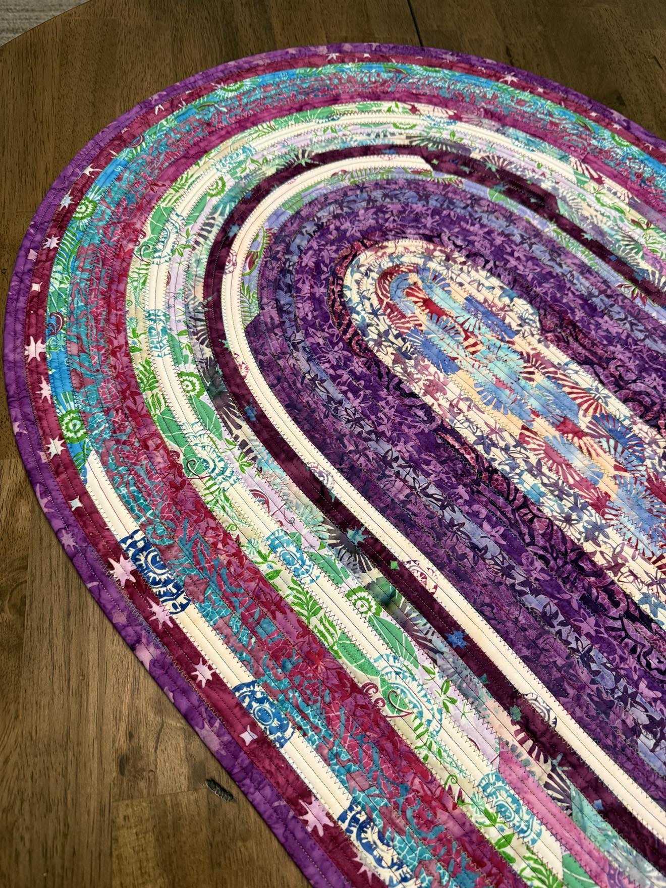 Oval Jelly Roll Rug 28" x 43" - Purple Bedazzled