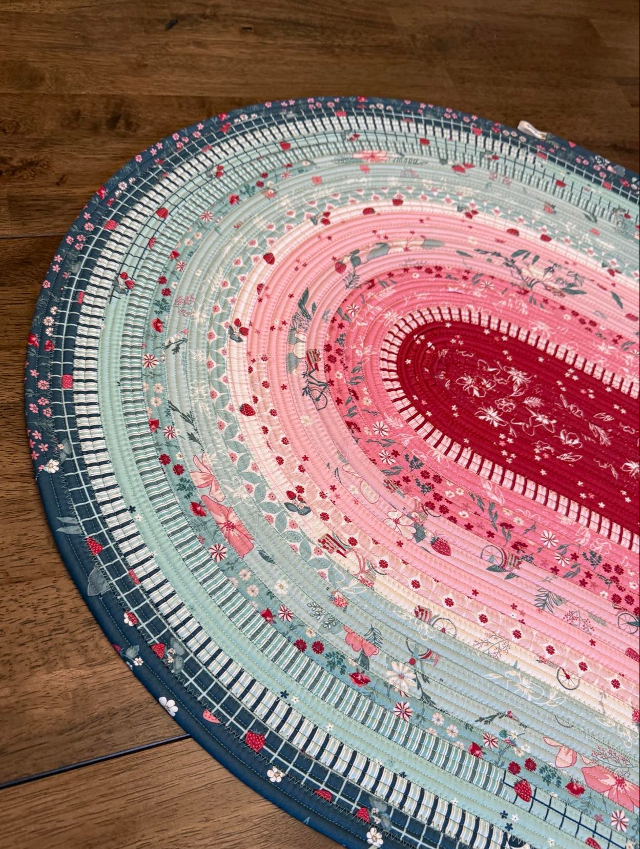 Oval Rug 28" x 44" - Berry Market - Bikes and Strawberries - Riley Blake Designs