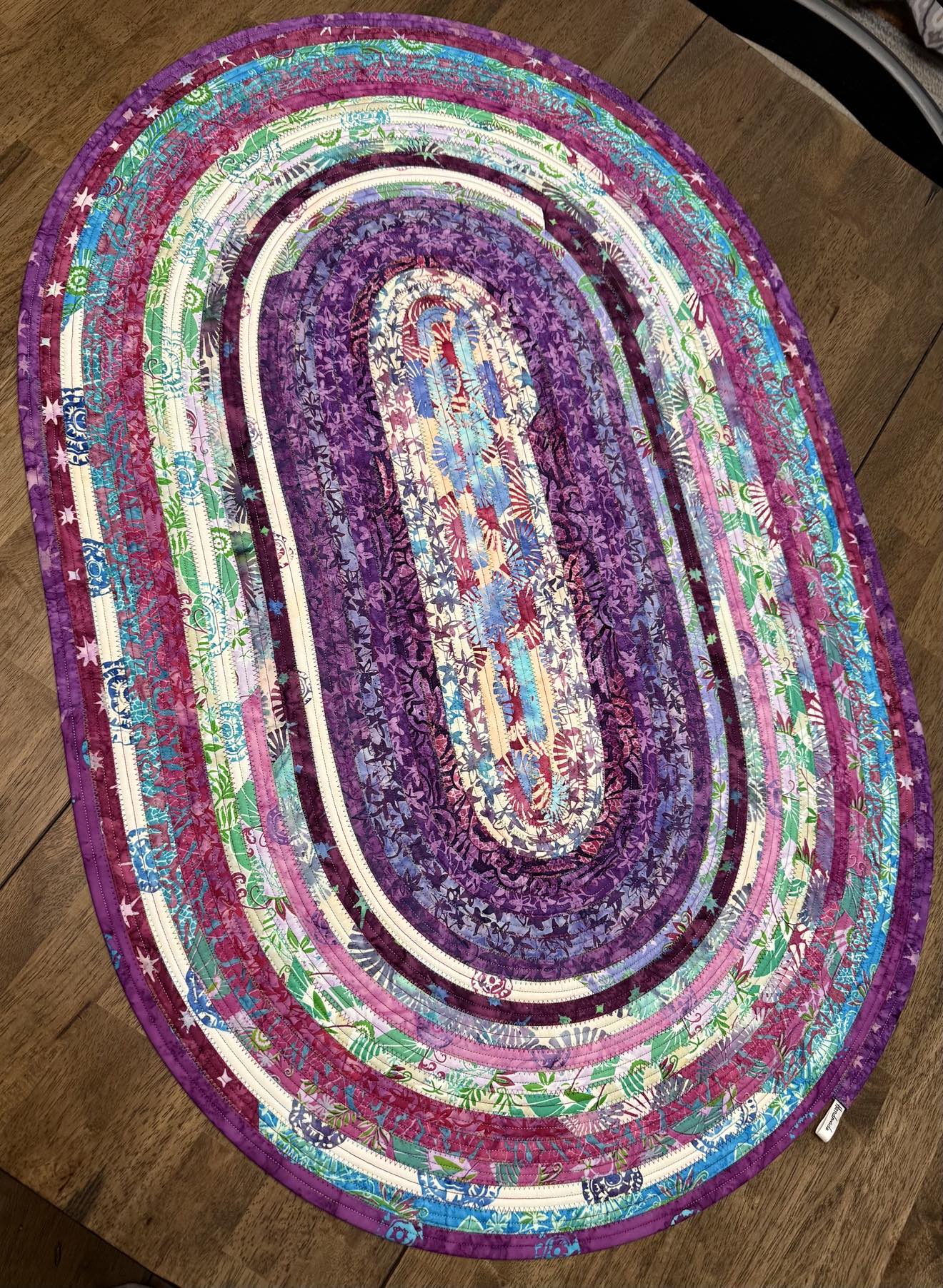 Oval Jelly Roll Rug 28" x 43" - Purple Bedazzled