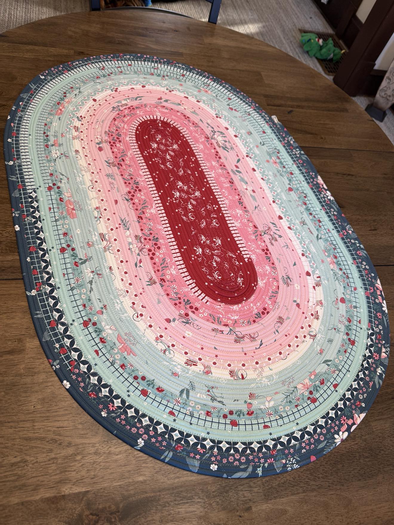 Oval Rug 28" x 44" - Berry Market - Bikes and Strawberries - Riley Blake Designs