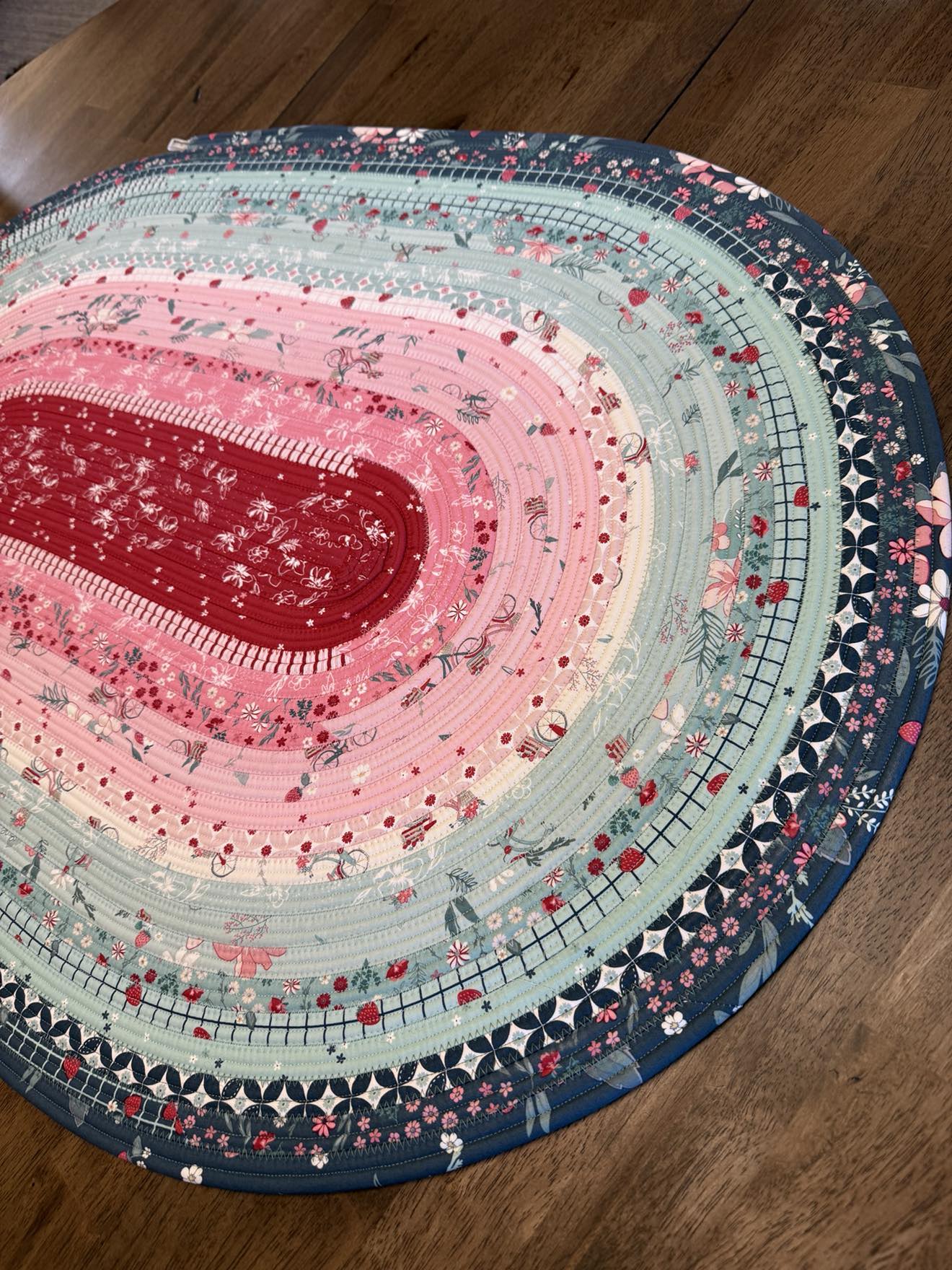 Oval Rug 28" x 44" - Berry Market - Bikes and Strawberries - Riley Blake Designs