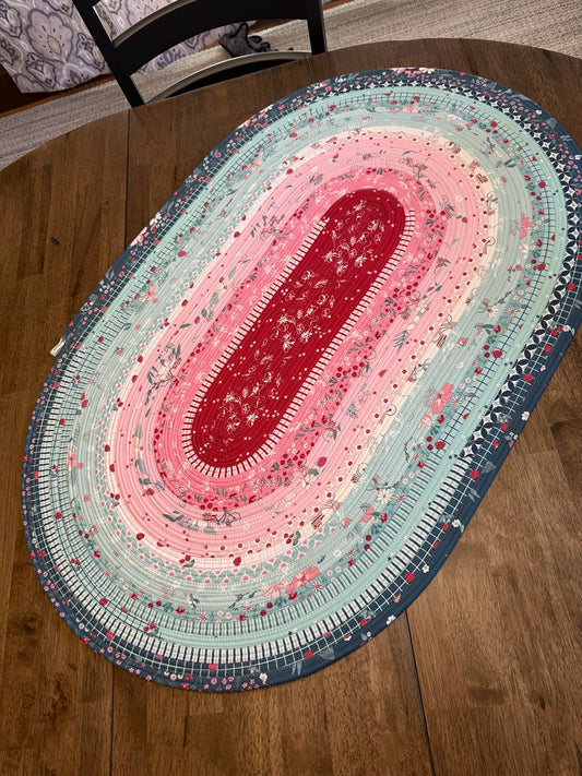 Oval Rug 28" x 44" - Berry Market - Bikes and Strawberries - Riley Blake Designs