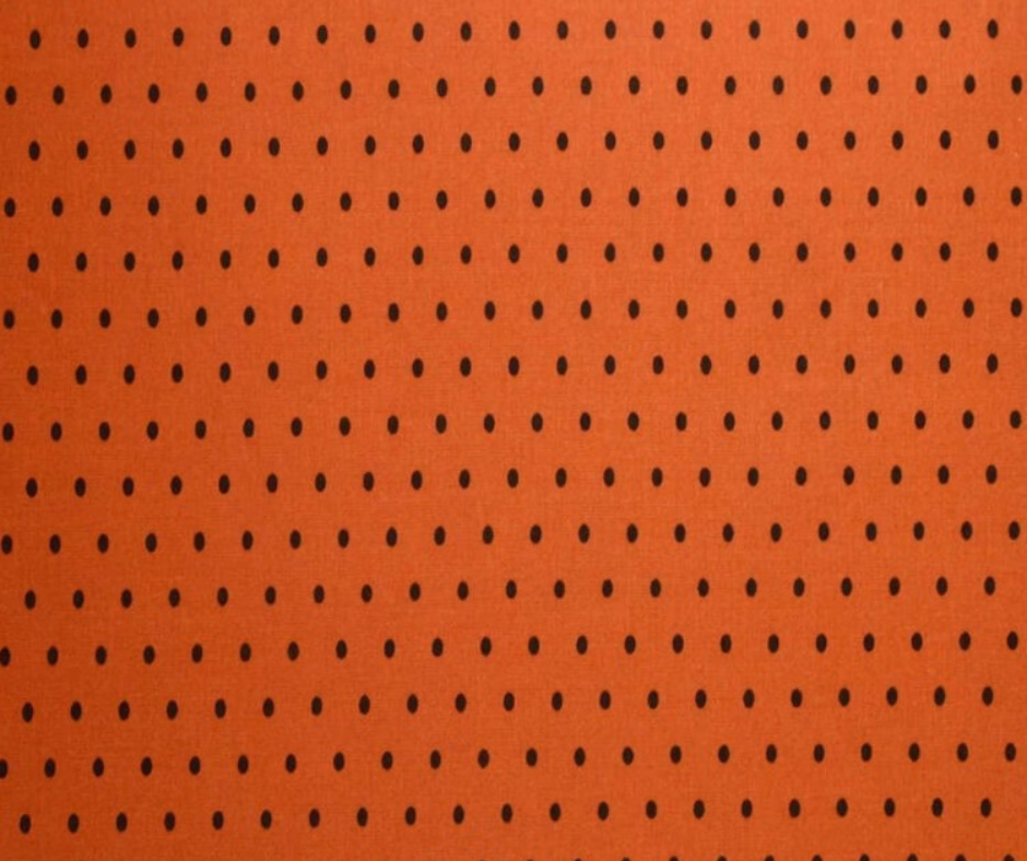 1 Yard Fabric Cut  - 43" x 36" - Orange with Black Dots Fabric