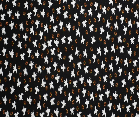 1 Yard Fabric Cut  - 43" x 36" - Halloween Mini Ghosts & Pumpkins