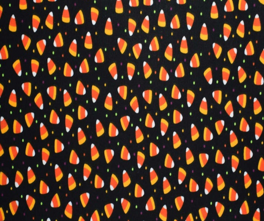 1 Yard Fabric Cut  - 43" x 36" - Halloween Candy Corn on Black