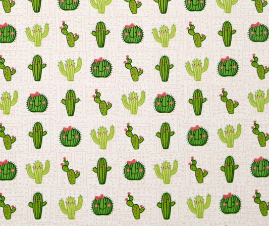 1 Yard Fabric Cut  - 100% Cotton Flannel Fabric - Cactus Smiling Friends