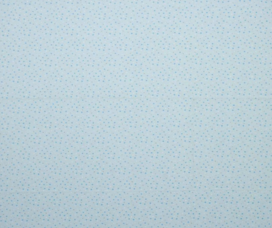 1 Yard Fabric Cut  - 100% Cotton Flannel Fabric - Blue Gray White Dots