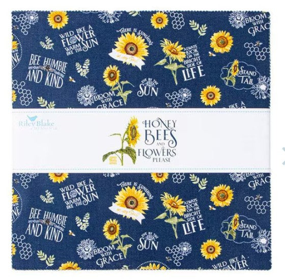 Honey Bees and Flowers Please 10" Stacker by Tara Reed for Riley Blake Designs