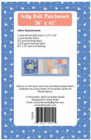 Jelly Roll Patchwork #CQP200 Pattern FREE SHIPPING