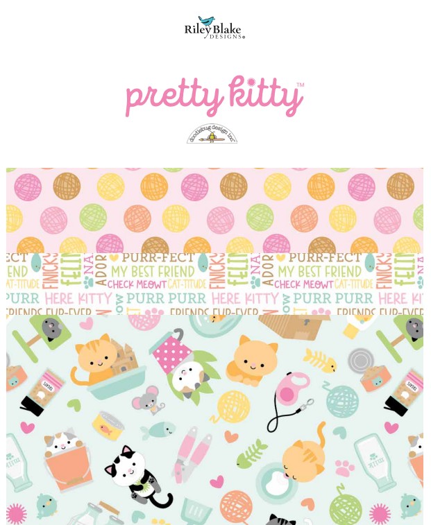 Pretty Kitty Rolie Polie by Doodlebug Designs Inc. for Riley Blake Designs