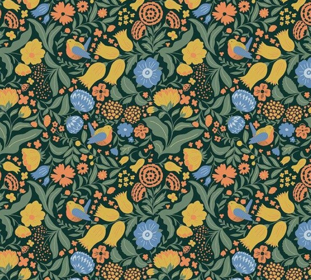 1 Yard - Wanderlust Main Dark Green by Danelys Sidron for Riley Blake Designs