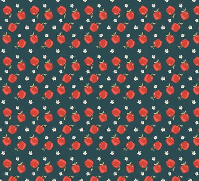 1 Yard - Vintage Charm Apples Midnight by Danelys Sidron for Riley Blake Designs