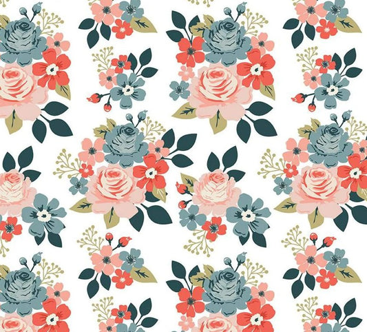 1 Yard - Vintage Charm Floral White by Danelys Sidron for Riley Blake Designs