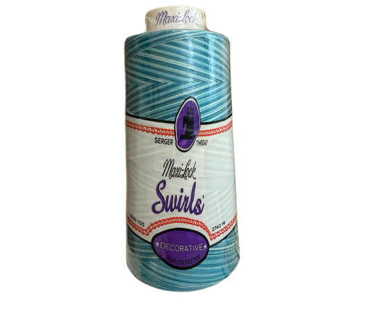 Maxi-Lock Swirls Serger Thread 3000 YDS BLUE WATER ICE M57