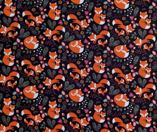 1 Yard Fabric Cut  - 100% Cotton Flannel Fabric - Sweet Foxes