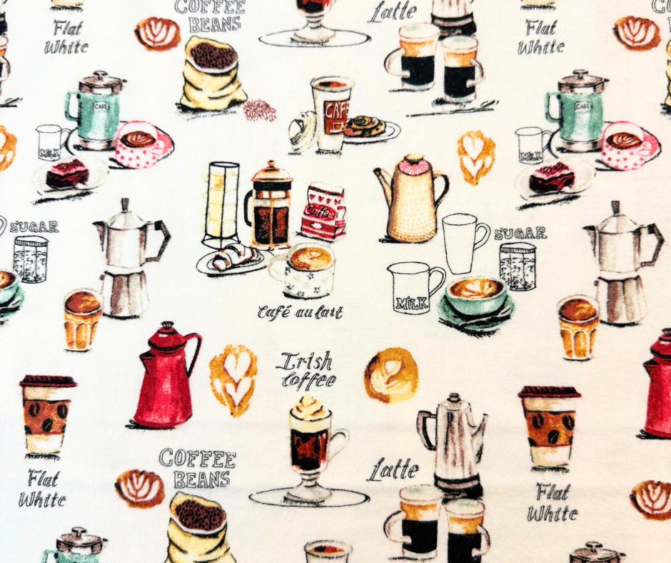 1 Yard Fabric Cut  - 100% Cotton Flannel Fabric - Coffee