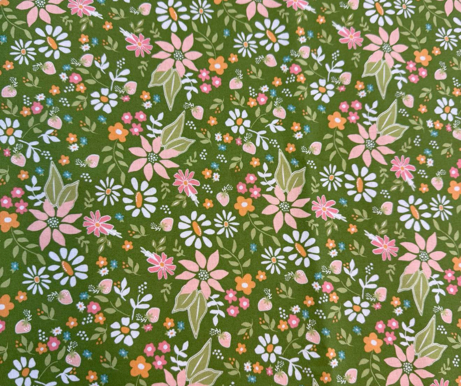 1 Yard Fabric  Cut  - Strawberry Lemonade #37670 Moda Fabric 100% Cotton