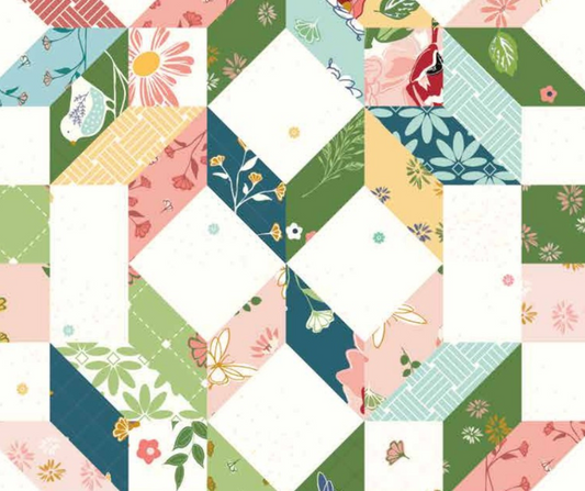 1 Yard - Melody - Multi Carpenter Star Cheater Print by Beverly McCullough for Riley Blake Designs